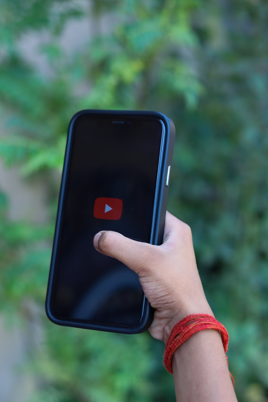 youtube logo on smartphone